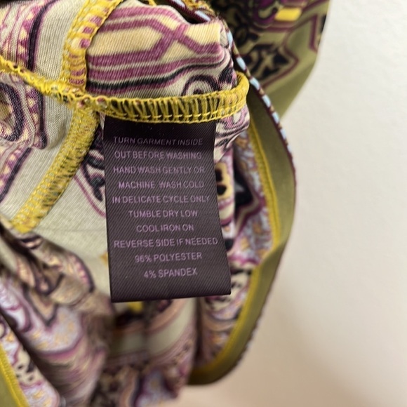 Hale Bob Bright Paisley Pattern Gold Long Sleeve Dress Sz S SPOT - Picture 5 of 6